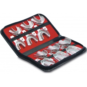 MEDESY Regular Steel Impression Tray w/ Retention Rim Set (12pc)