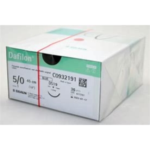 BRAUN Dafilon Suture 5/0 DS19 45cm (36) Non-Absorbable Polyamide C0932191