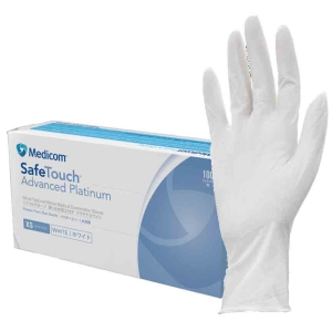SafeTouch Advanced Platinum Nitrile Gloves - White