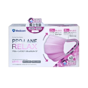 MEDICOM Pro-Lane Relax Level 3 Pink Ear-Loop Mask (40) NLA