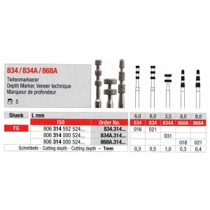 Edenta Diamond Bur FG 834-021 (5/pcs) Depth Marker