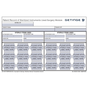 Getinge Meditrax Patient Record Sheet Pad (10 pads x 50 sheets)