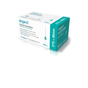 Diaject 27G x 38mm Dental Cartridge Needle (100/pcs) Green