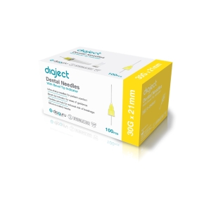 Diaject 30G x 21mm Dental Cartridge Needle (100/pcs) Yellow