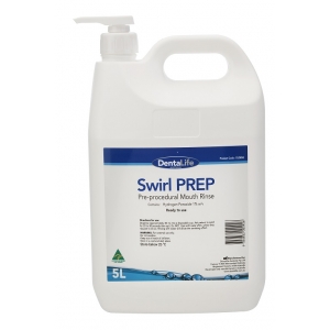 Dentalife Swirl Prep Mint 1% Hydrogen Peroxide Rinse 5-litre