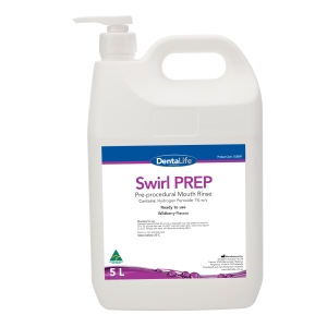 Dentalife Swirl Prep Wildberry 1% Hydrogen Peroxide Rinse 5-litre