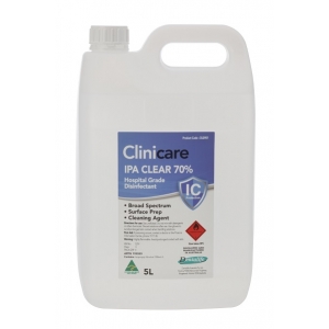 Clinicare Alcohol 70% IPA CLEAR 5-litre