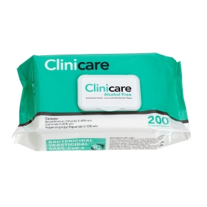Clinicare Alcohol Free IG Disinfectant Wipe Flat Pack (200) 26x18.5cm