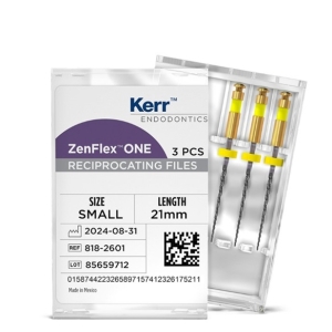 Kerr ZenFlex ONE #20 .06/21mm NiTi File (3/pcs) Small-Yellow