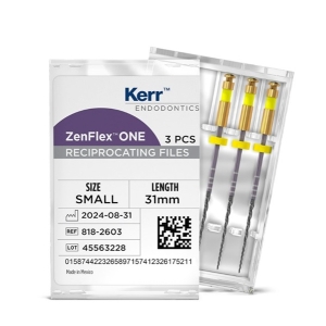 Kerr ZenFlex ONE #20 .06/31mm NiTi File (3/pcs) Small-Yellow