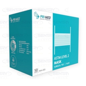 Pri-Med Tie-On Surgical Mask Level 2 (50) Blue