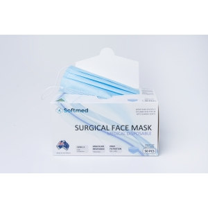 SoftMed Level 3 Surgical Mask (50) Blue Earloop Australian Made